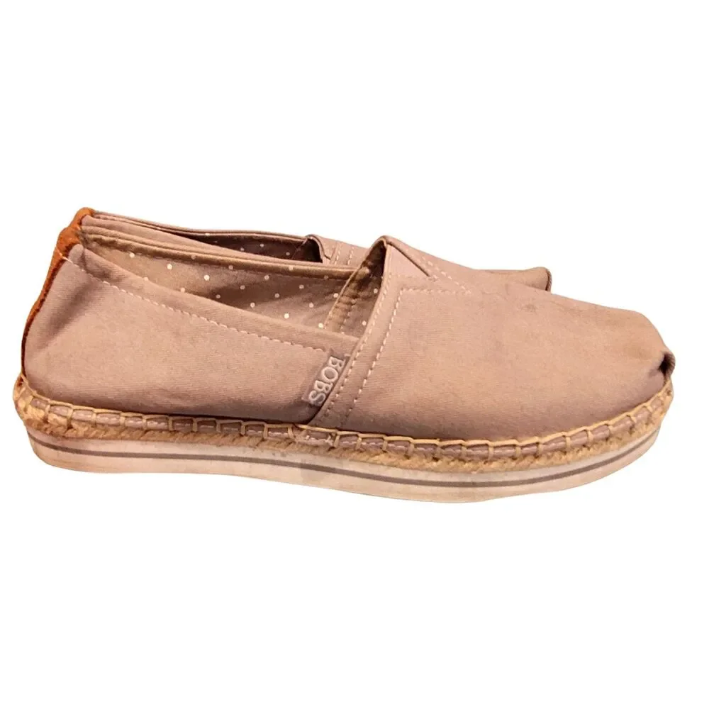 Bob's Canvas Slip Ons Memory Foam Insole by Skecher's Size 8 Flexpadrille LO
